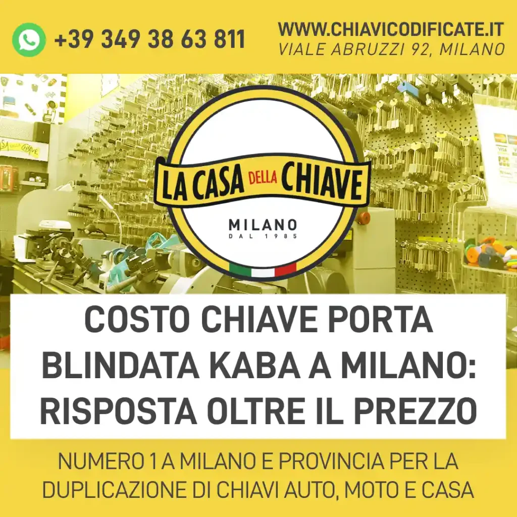 Costo Chiave Porta Blindata Kaba a Milano: risposta oltre il prezzo