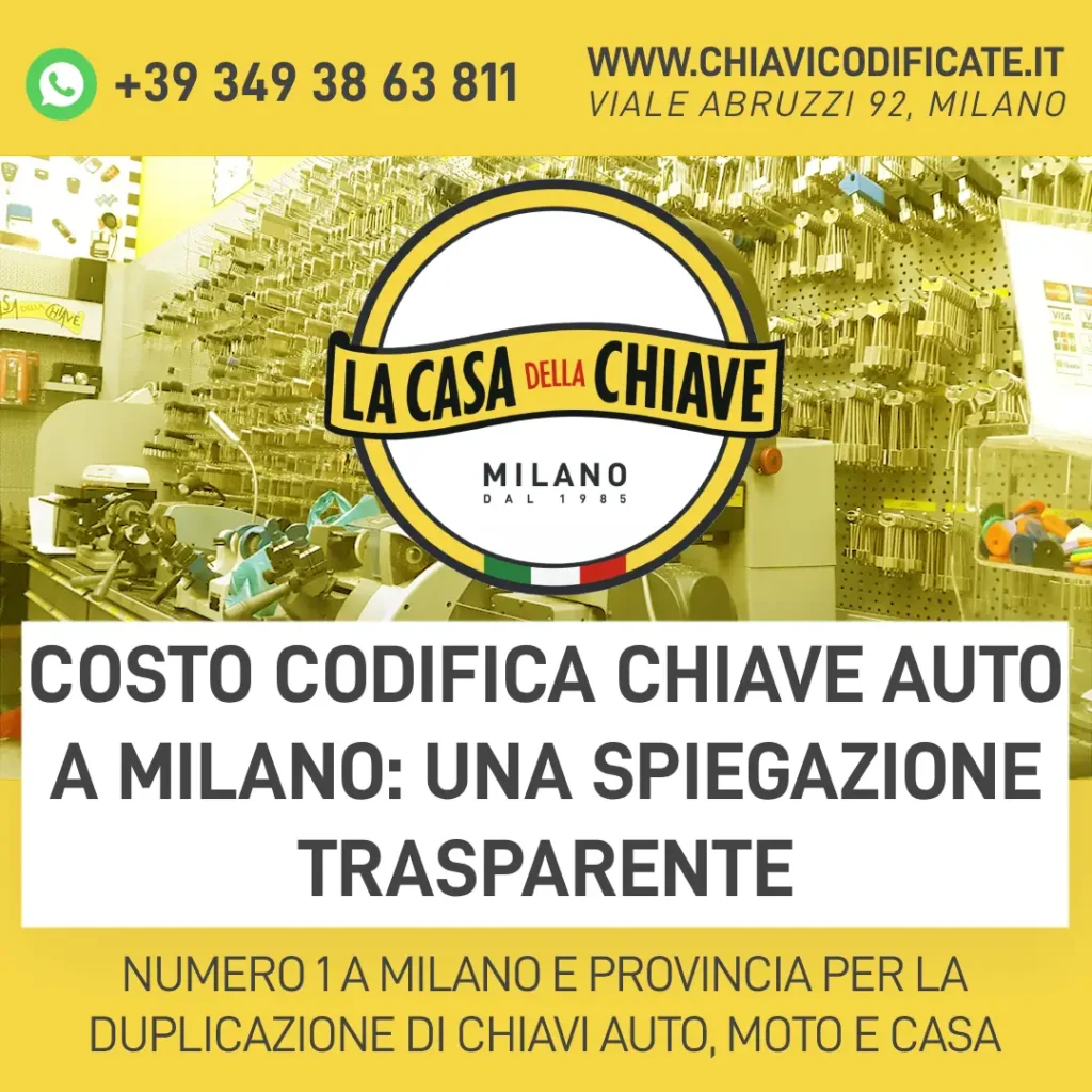 Costo Codifica Chiave Auto a Milano: una spiegazione trasparente