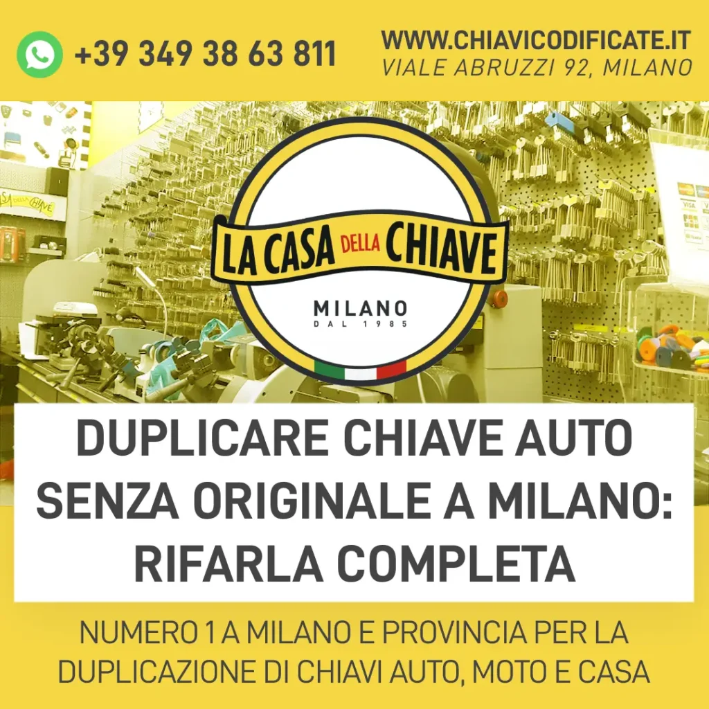 Duplicare chiave auto senza originale a Milano: rifarla completa