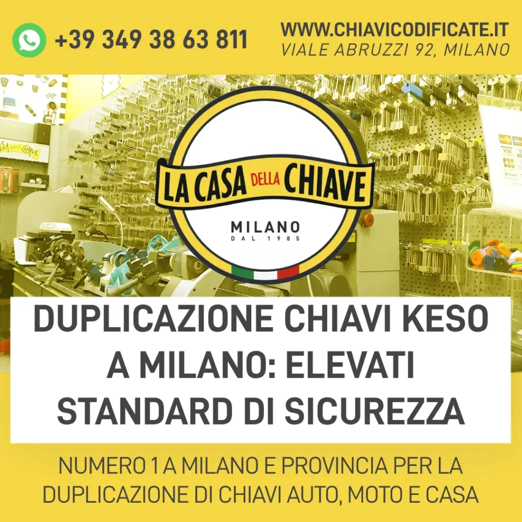 Duplicazione chiavi Keso a Milano: elevati standard di sicurezza