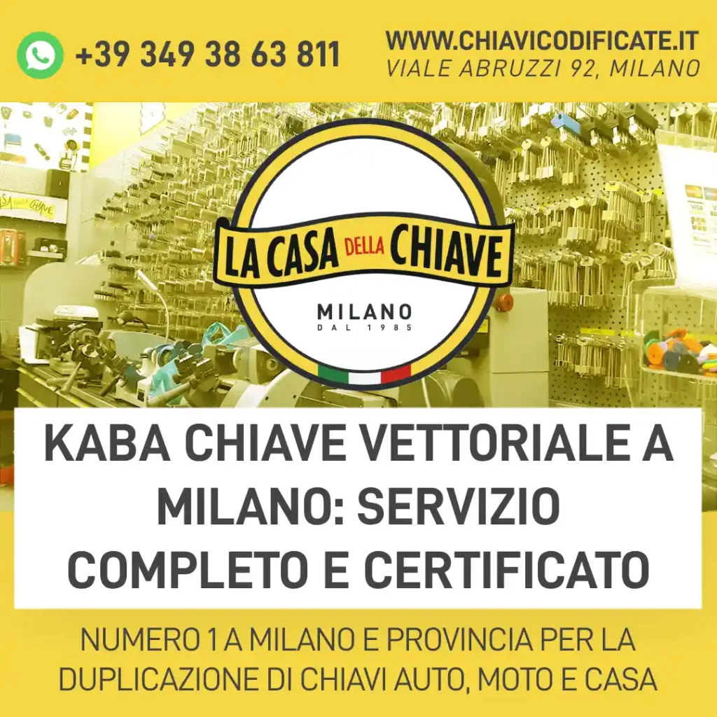 Kaba chiave vettoriale a Milano: servizio completo e certificato