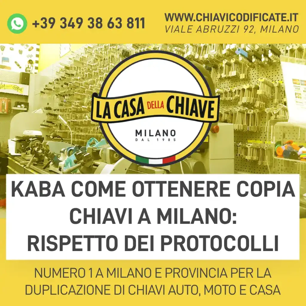 Kaba come ottenere copia chiavi a Milano: rispetto dei protocolli