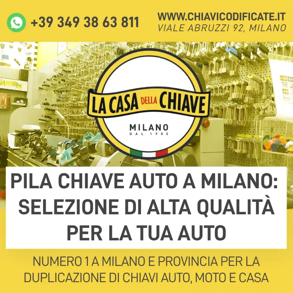 Pila Chiave Auto a Milano: selezione di alta qualità per la tua auto