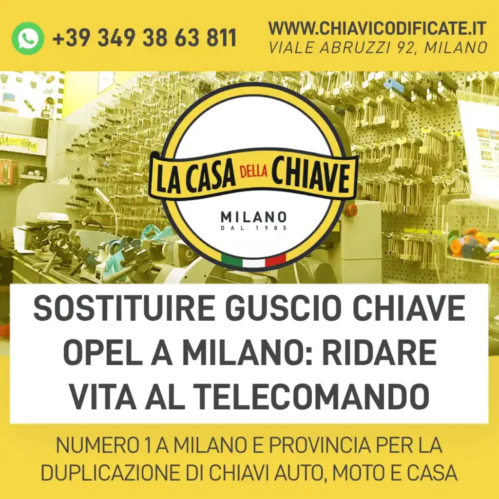 Sostituire guscio chiave Opel a Milano: ridare vita al telecomando