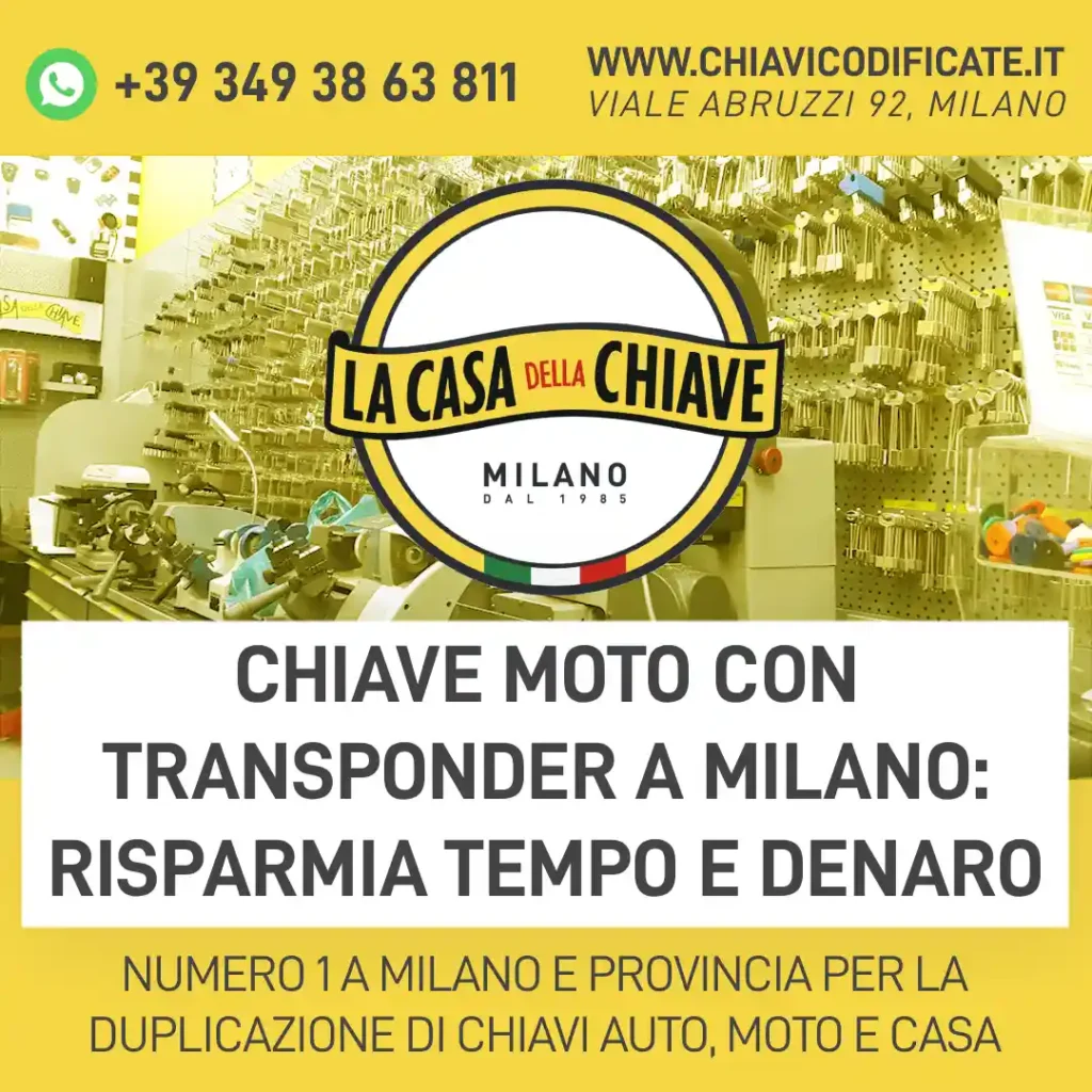 Chiave Moto con transponder a Milano: risparmia tempo e denaro