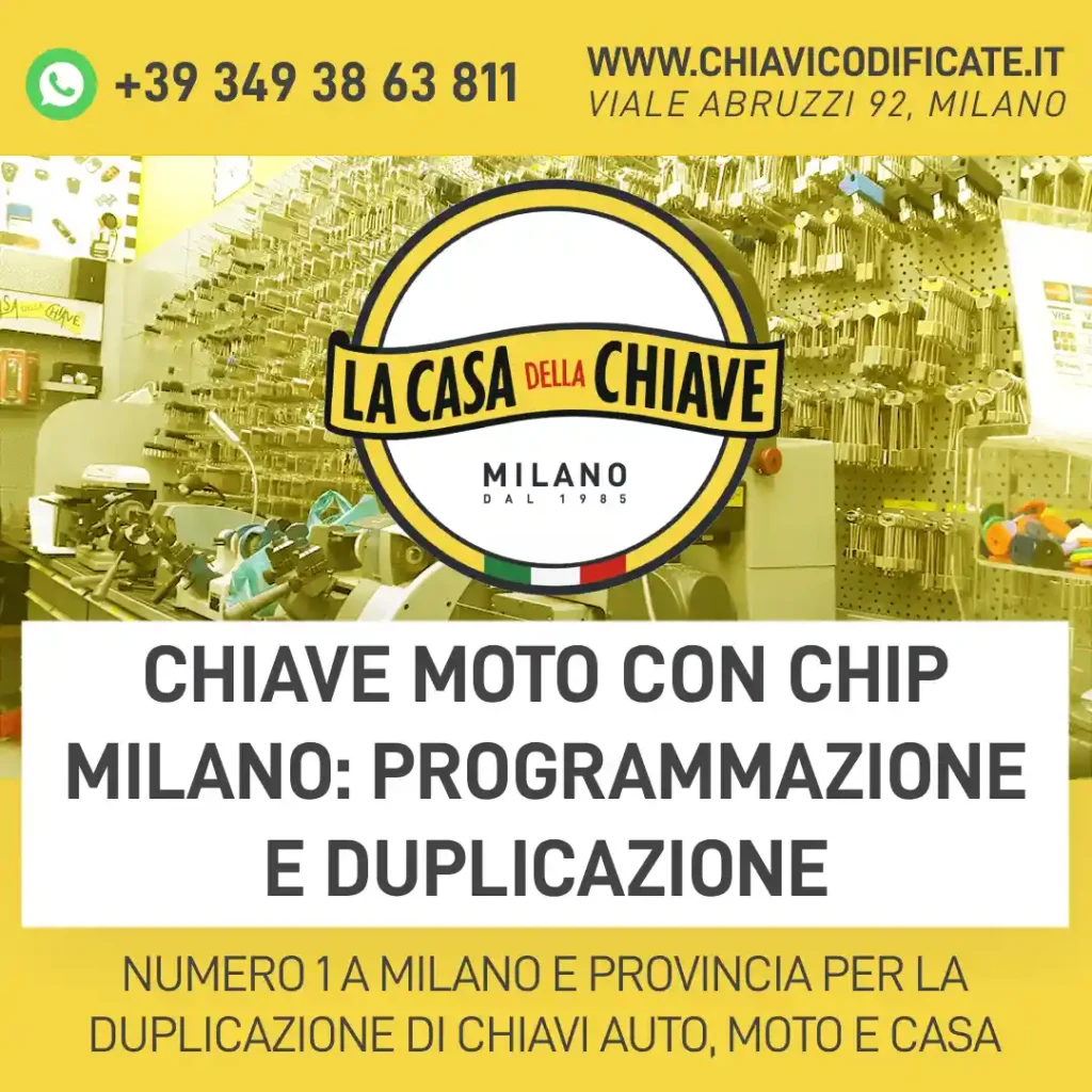 Chiave moto con chip Milano: Programmazione e duplicazione