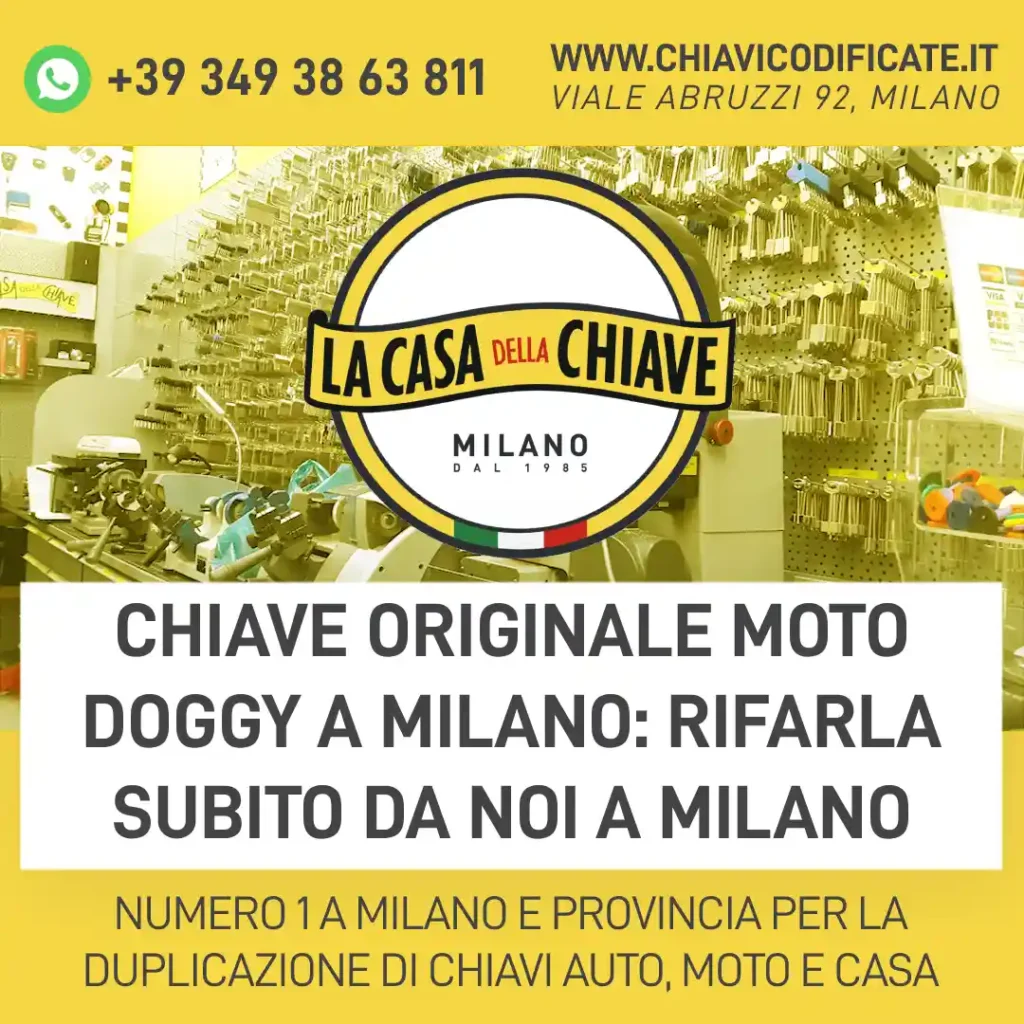 Chiave originale moto Doggy a Milano: rifarla subito da noi a Milano