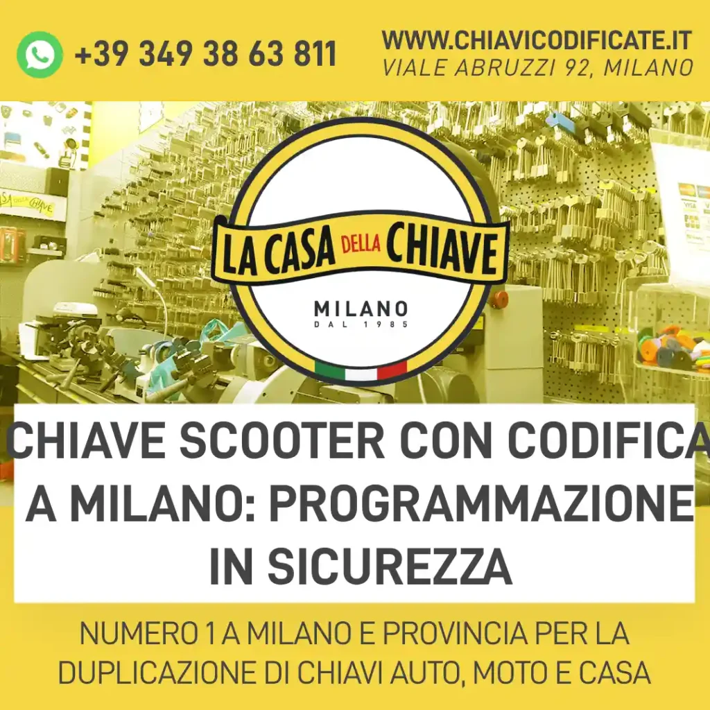 Chiave scooter con codifica a Milano: programmazione in sicurezza