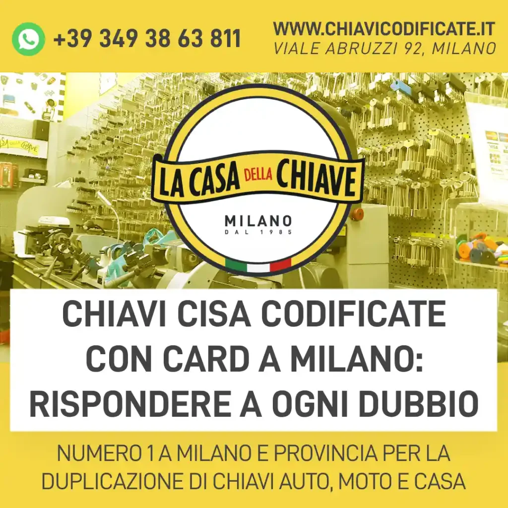 Chiavi Cisa codificate con card a Milano: rispondere a ogni dubbio