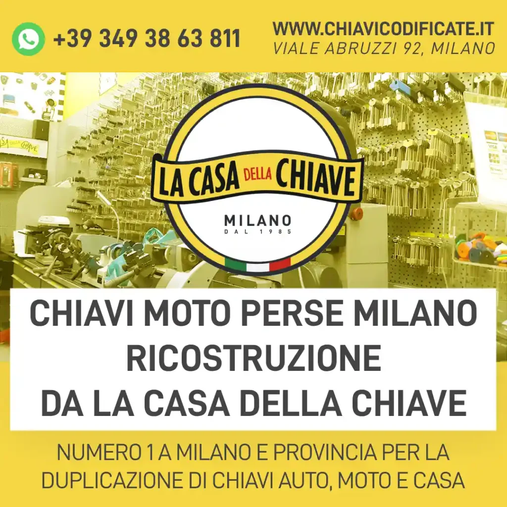 Chiavi moto perse Milano | Ricostruzione da La Casa della Chiave