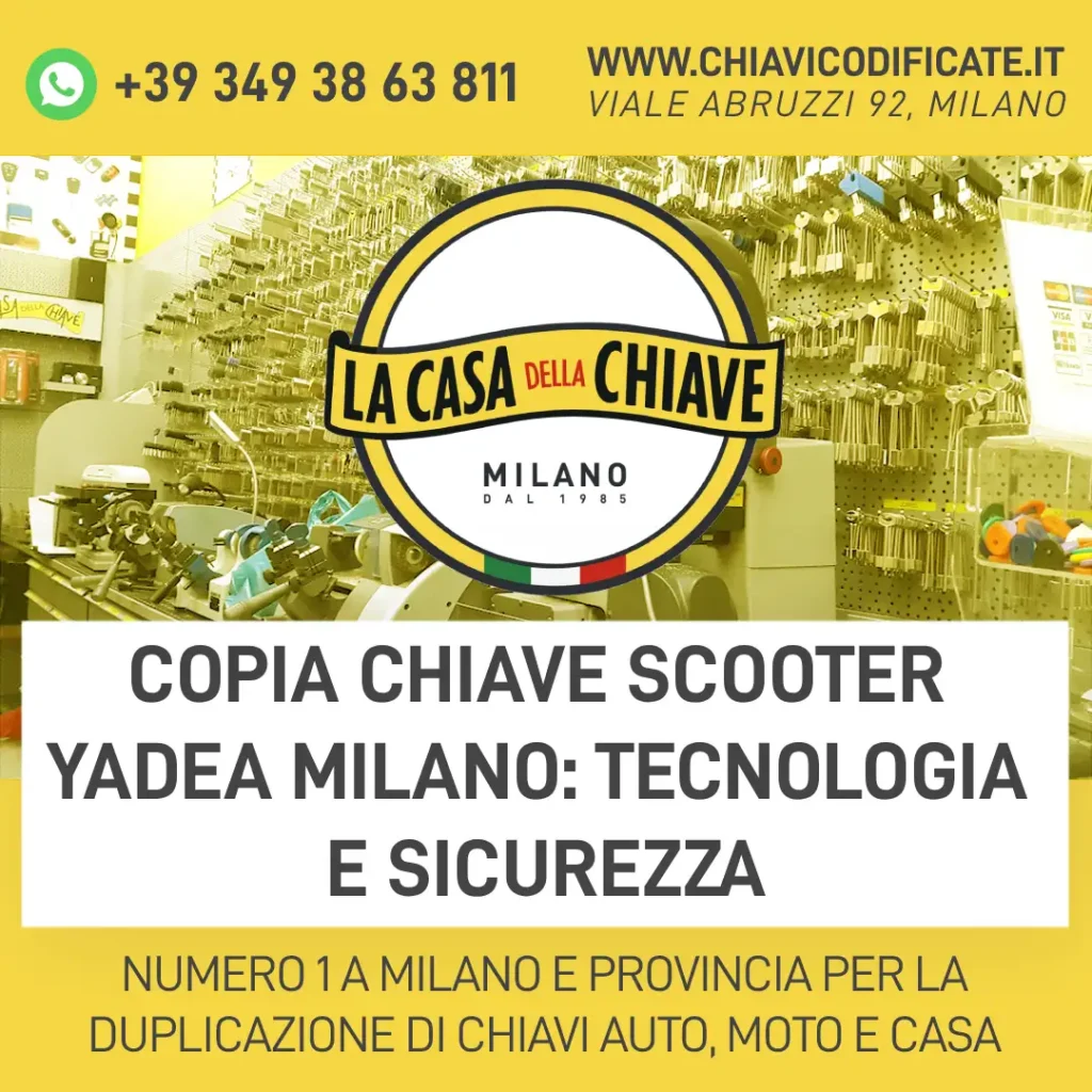 Copia Chiave Scooter Yadea Milano: tecnologia e sicurezza