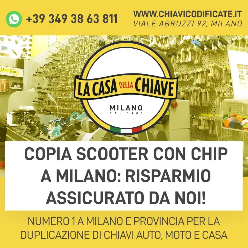 Copia scooter con chip a Milano: risparmio assicurato da noi!