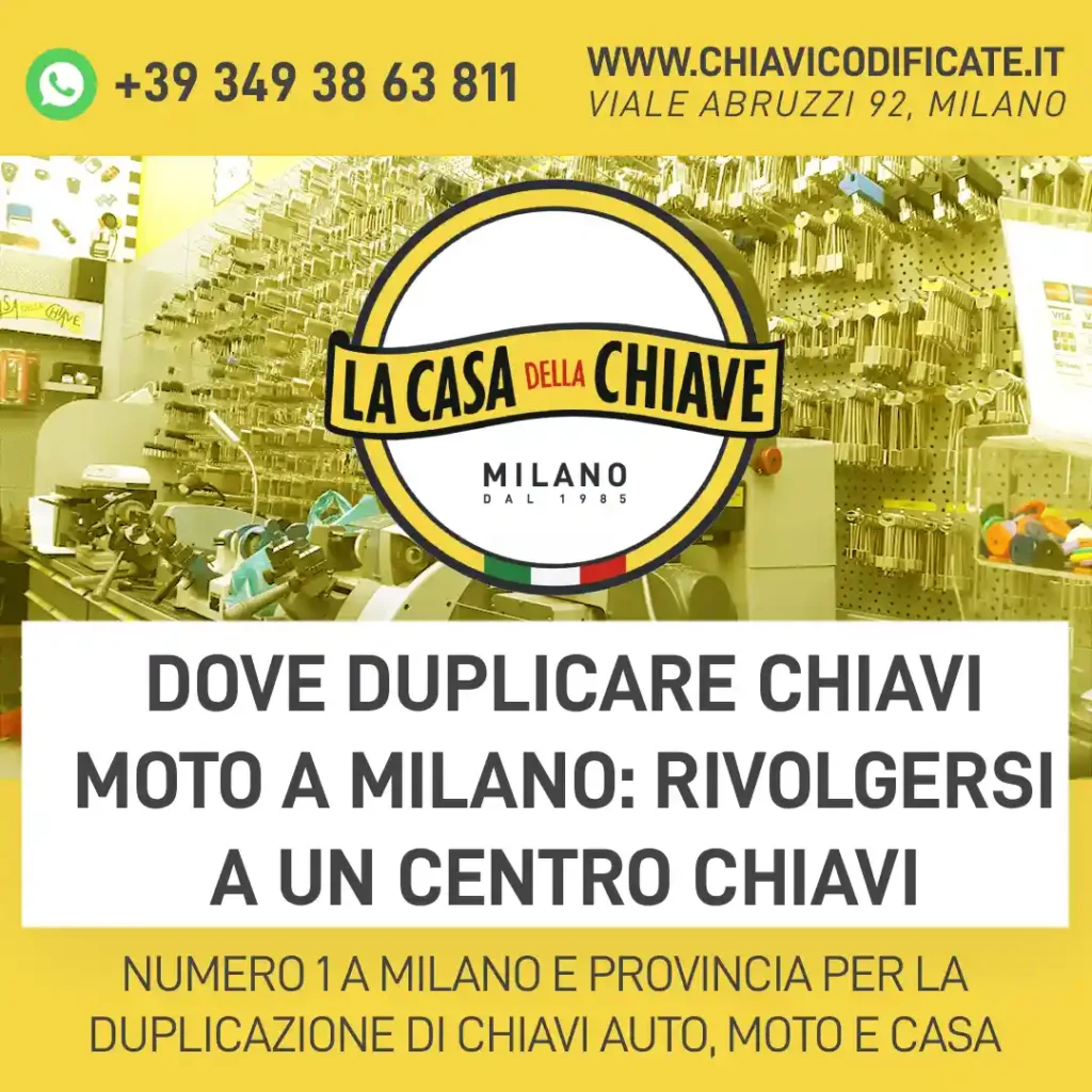 Dove duplicare chiavi moto a Milano: rivolgersi a un centro chiavi