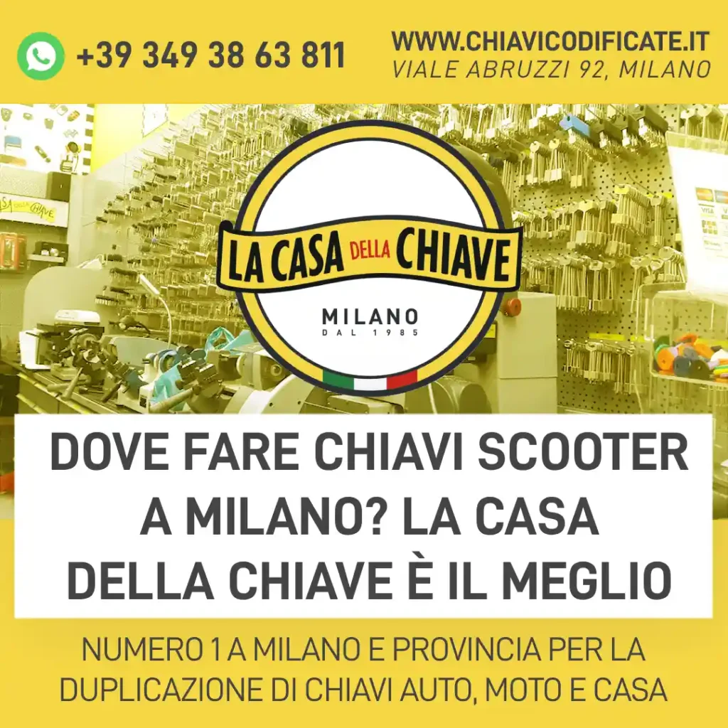 Dove fare chiavi scooter a Milano? La Casa della Chiave è il meglio