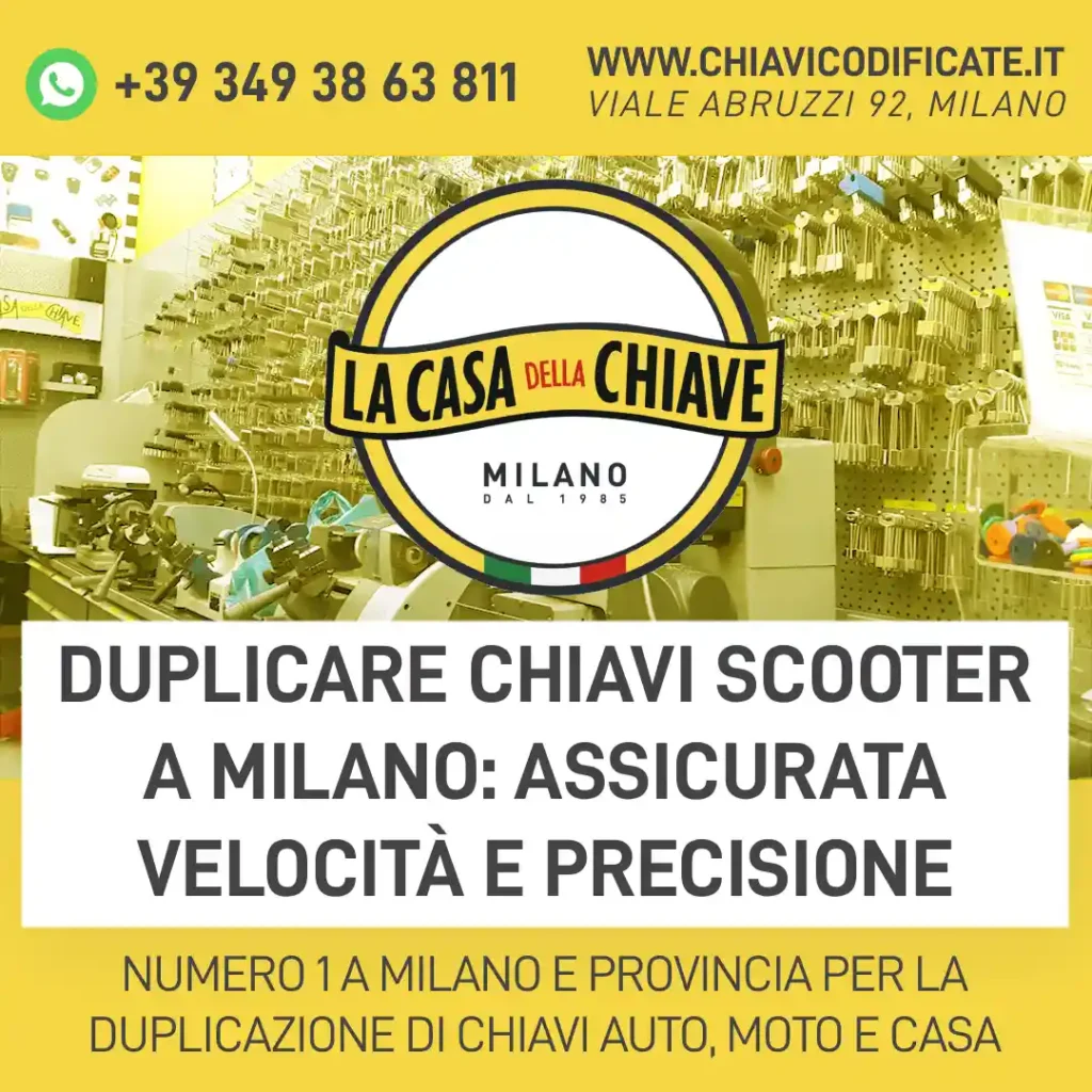 Duplicare chiavi scooter a Milano: assicurata velocità e precisione