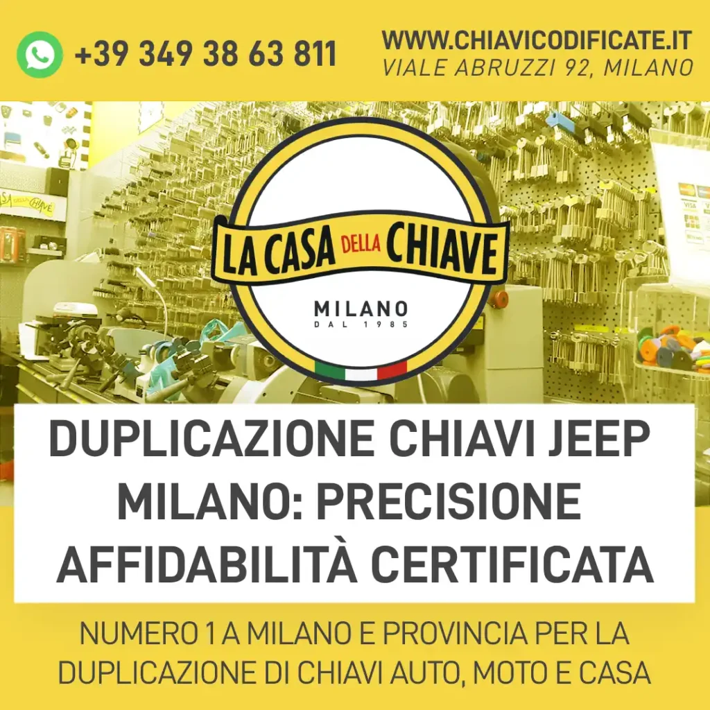 Duplicazione Chiavi Jeep Milano: precisione affidabilità certificata