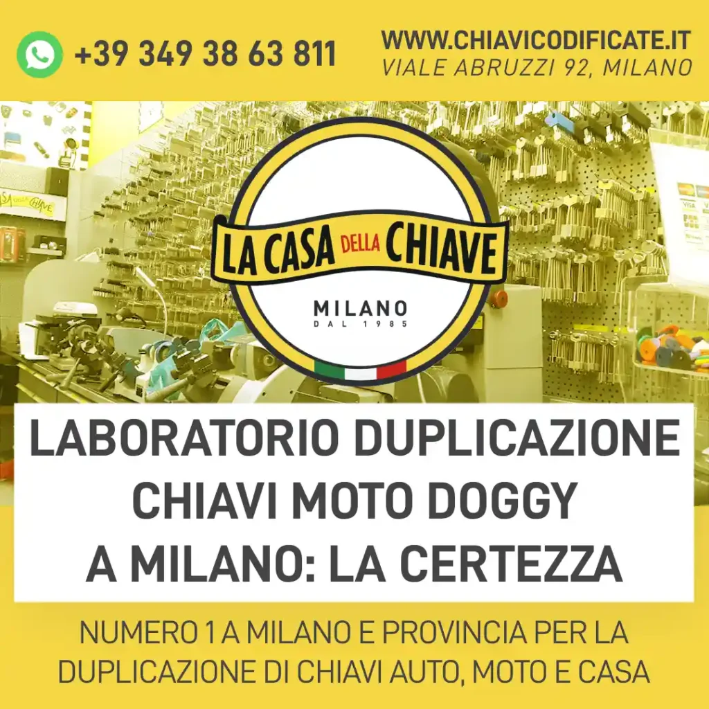 Laboratorio duplicazione chiavi moto Doggy a Milano: la certezza