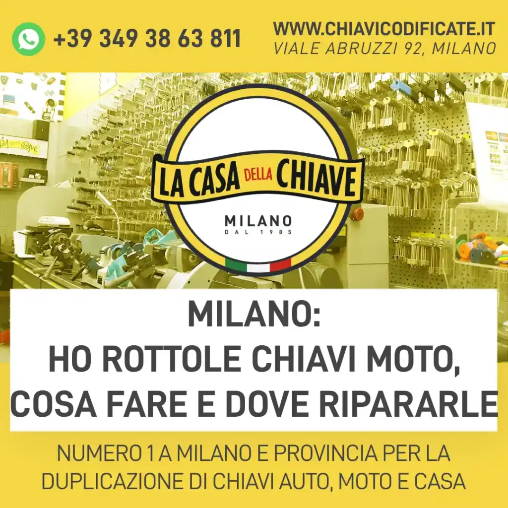 Milano: ho rotto le chiavi moto, cosa fare e dove ripararle