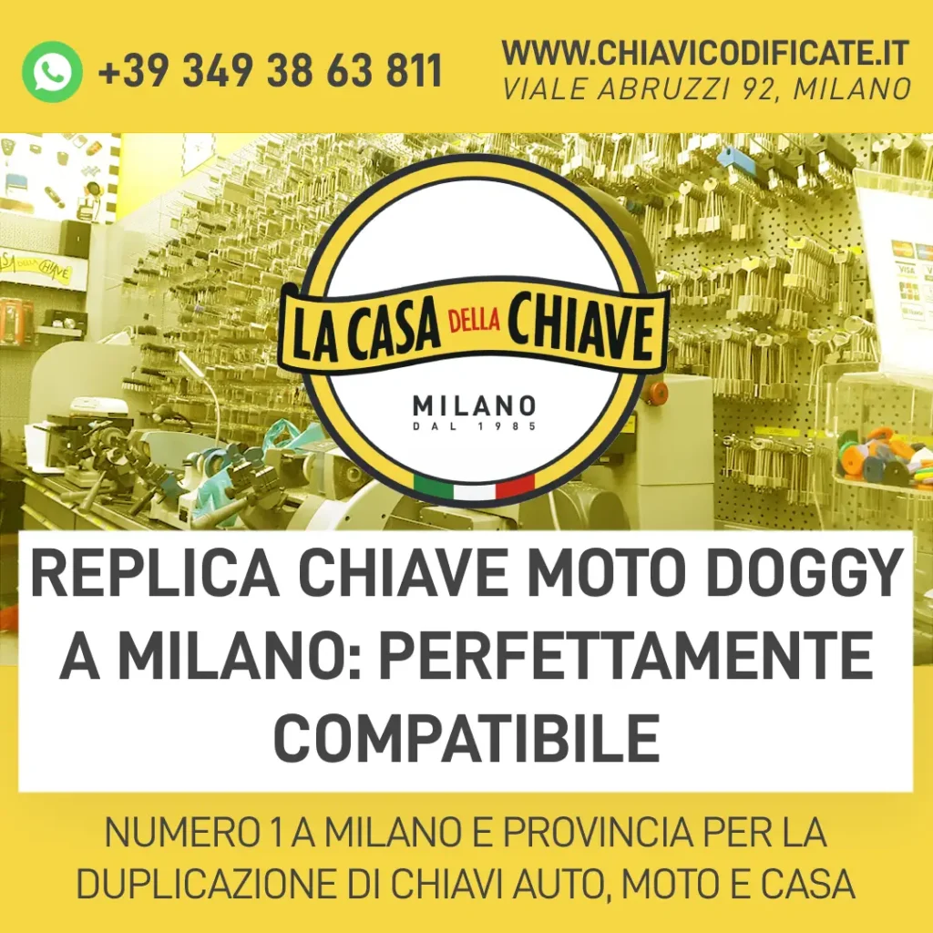 Replica chiave moto Doggy a Milano: perfettamente compatibile