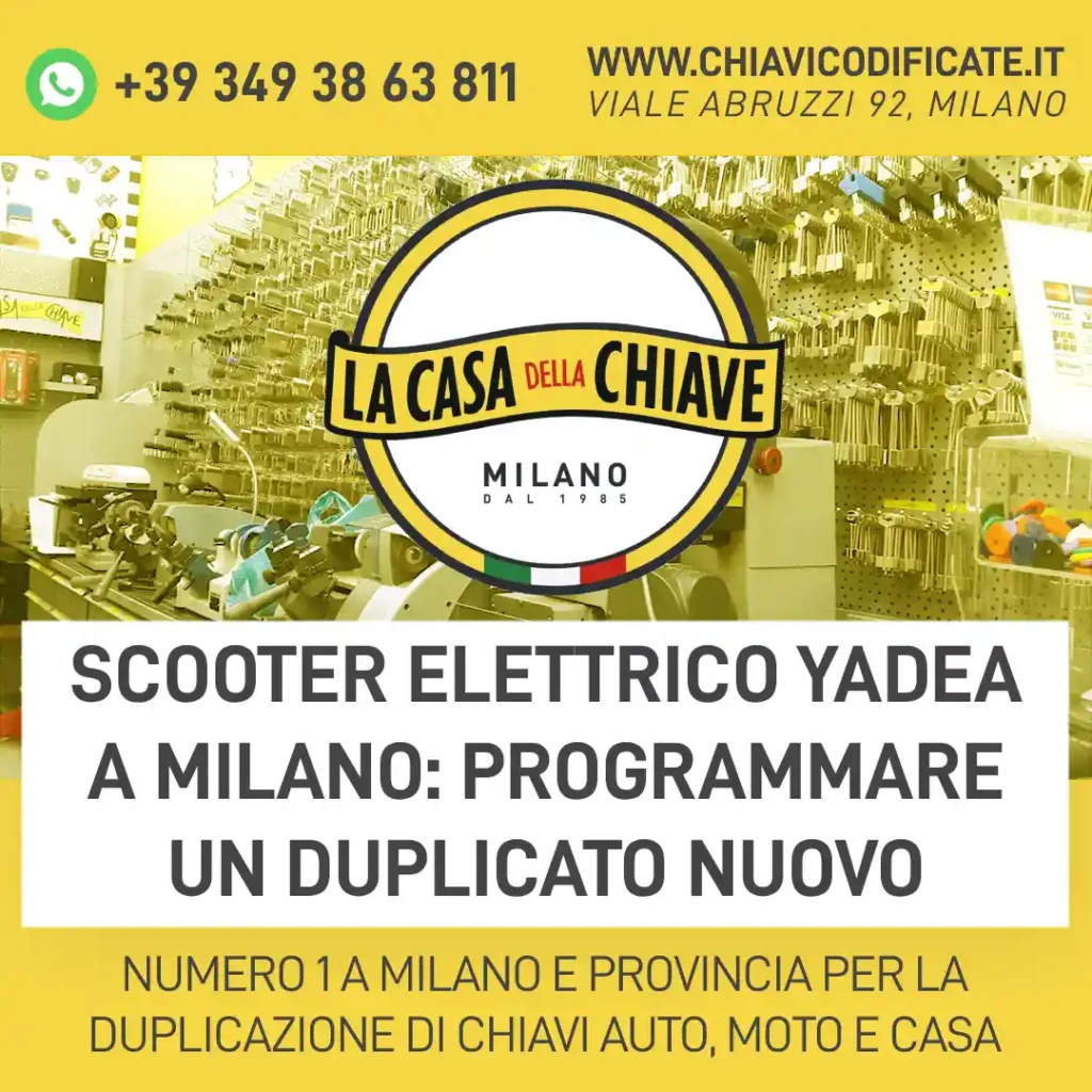 Scooter Elettrico Yadea a Milano: programmare un duplicato nuovo