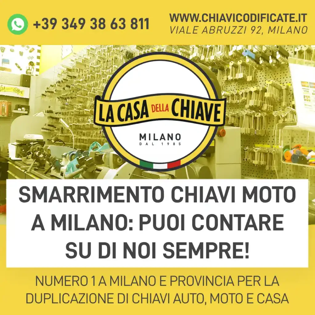 Smarrimento chiavi moto a Milano: puoi contare su di noi sempre!