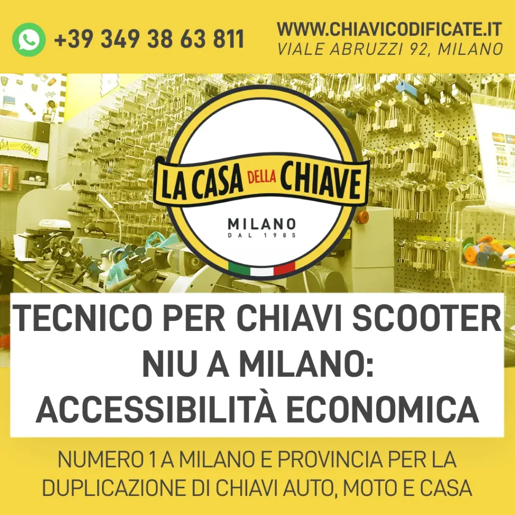 Tecnico per Chiavi Scooter NIU a Milano: accessibilità economica