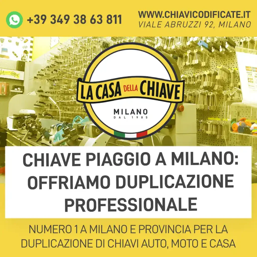 Chiave Piaggio a Milano: offriamo duplicazione professionale