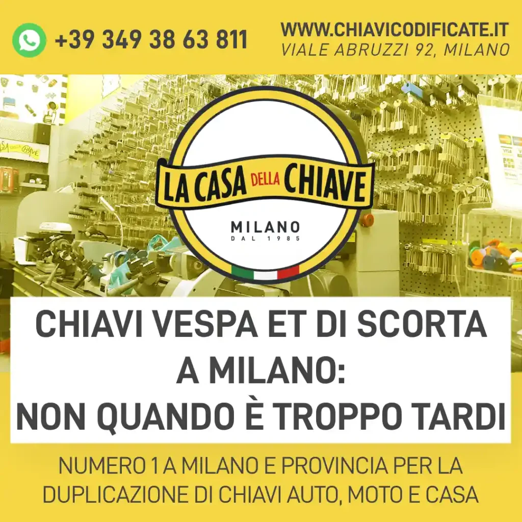 Chiavi Vespa ET di scorta a Milano: non quando è troppo tardi