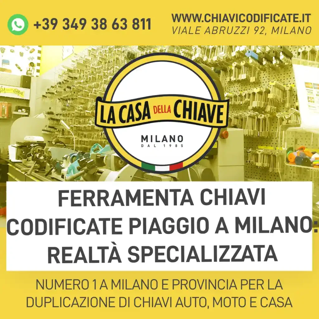 Ferramenta chiavi codificate Piaggio a Milano: realtà specializzata