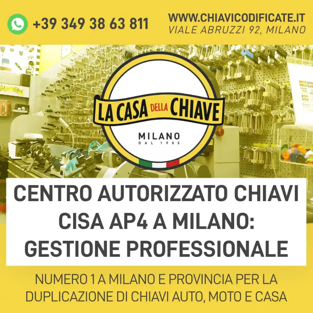 Centro autorizzato chiavi Cisa AP4 a Milano: gestione professionale