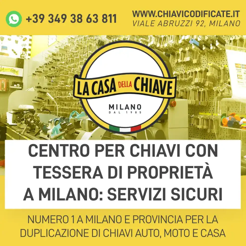 Centro per chiavi con tessera di proprietà a Milano: servizi sicuri