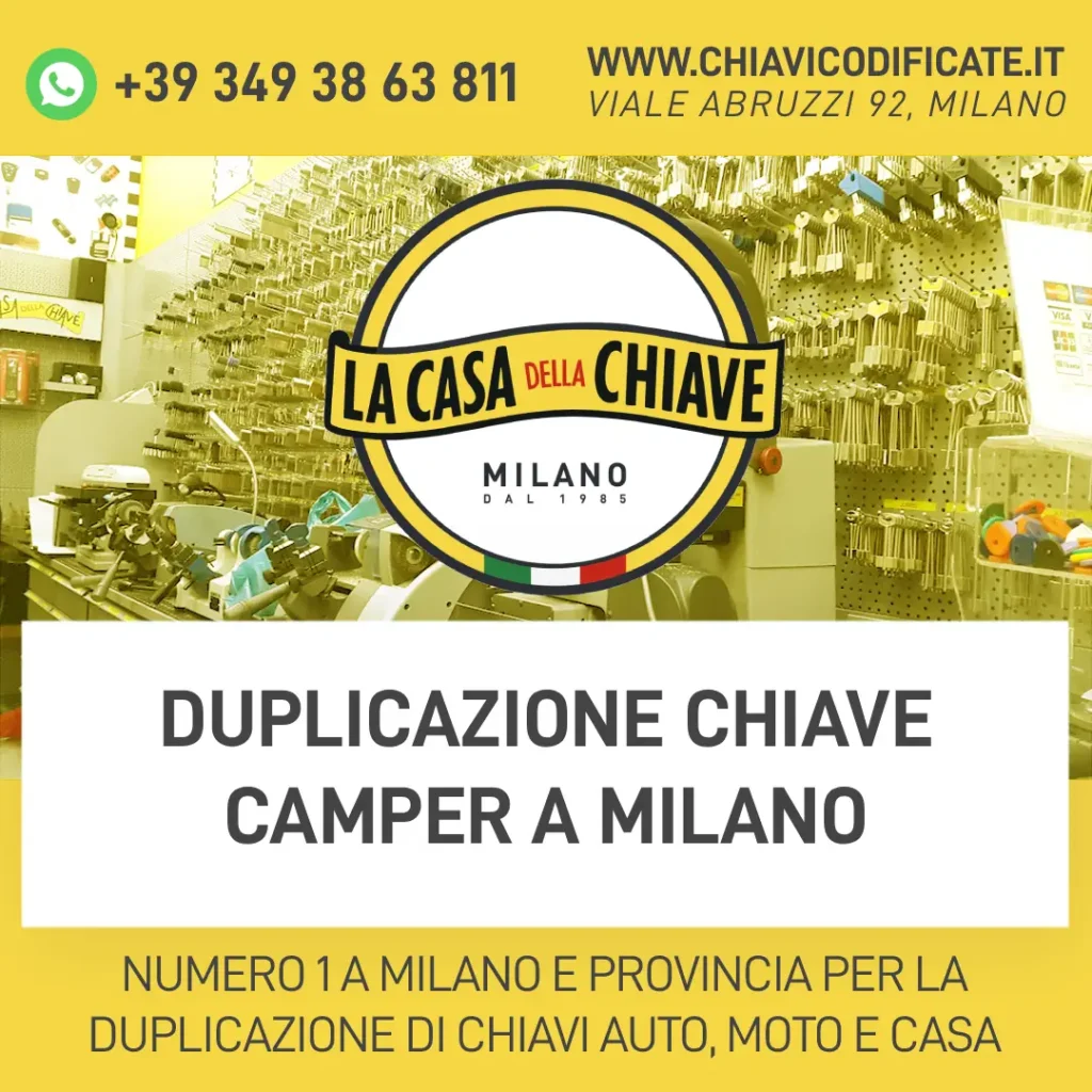 Duplicazione chiave camper a Milano