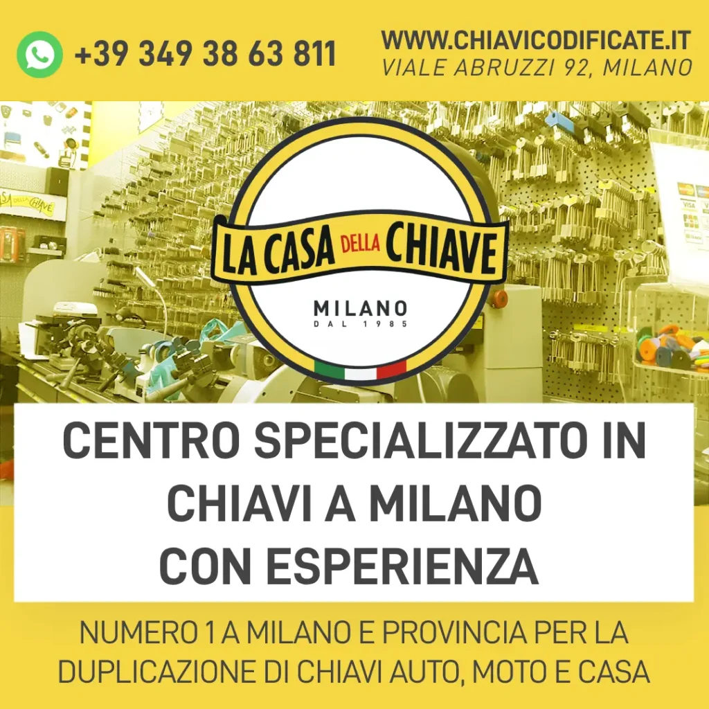 Centro specializzato in chiavi a Milano con esperienza