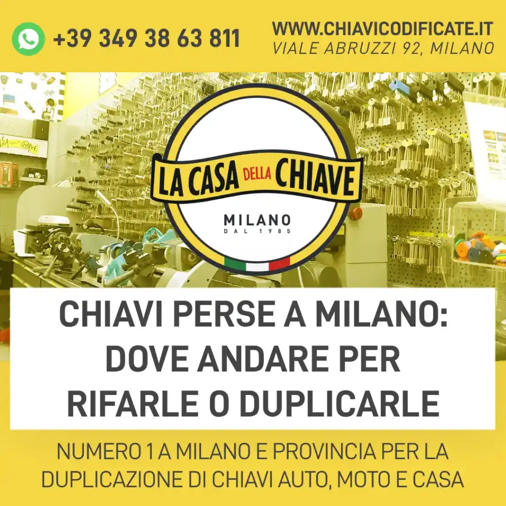 Chiavi perse a Milano: dove andare per rifarle o duplicarle