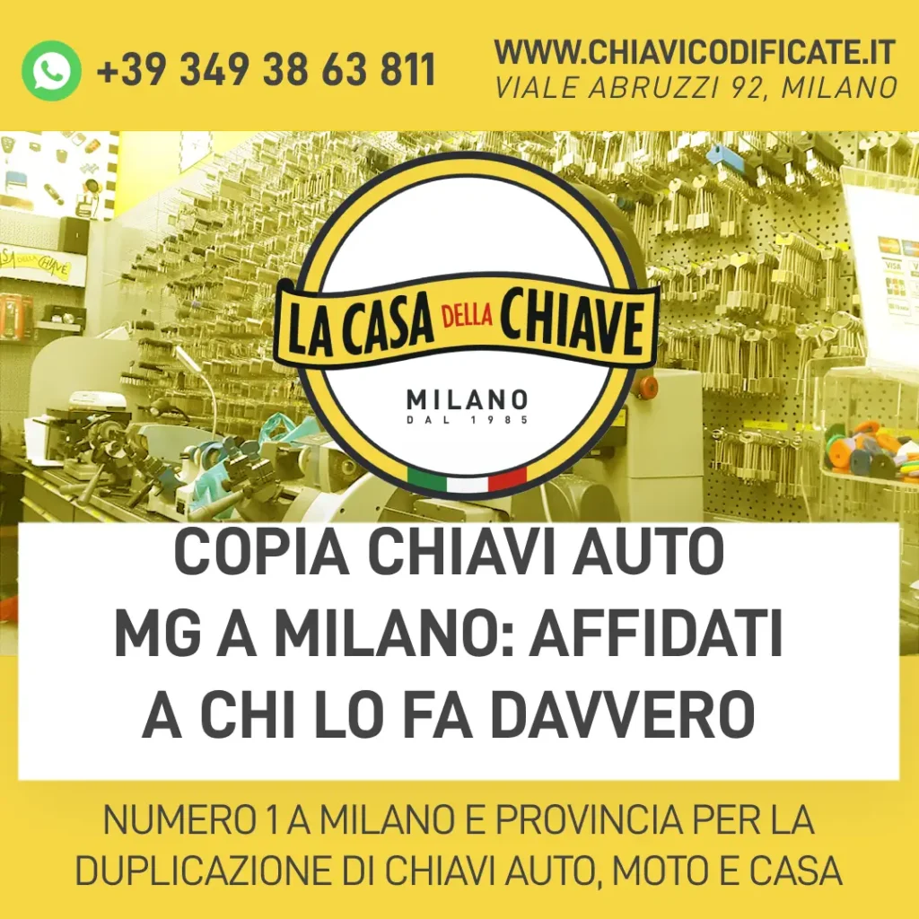 Copia Chiavi auto MG a Milano: Affidati a Chi Lo Fa Davvero