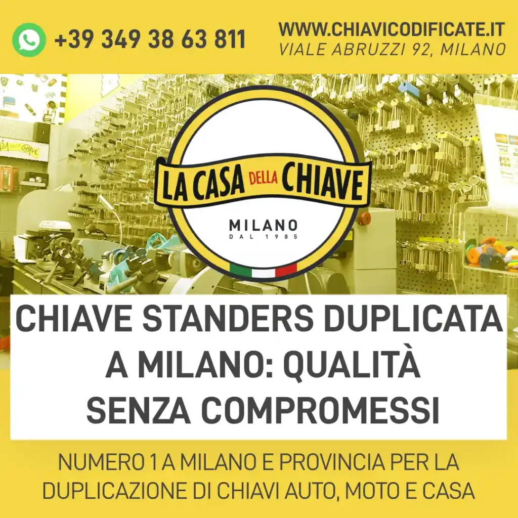 Chiave Standers duplicata a Milano: qualità senza compromessi