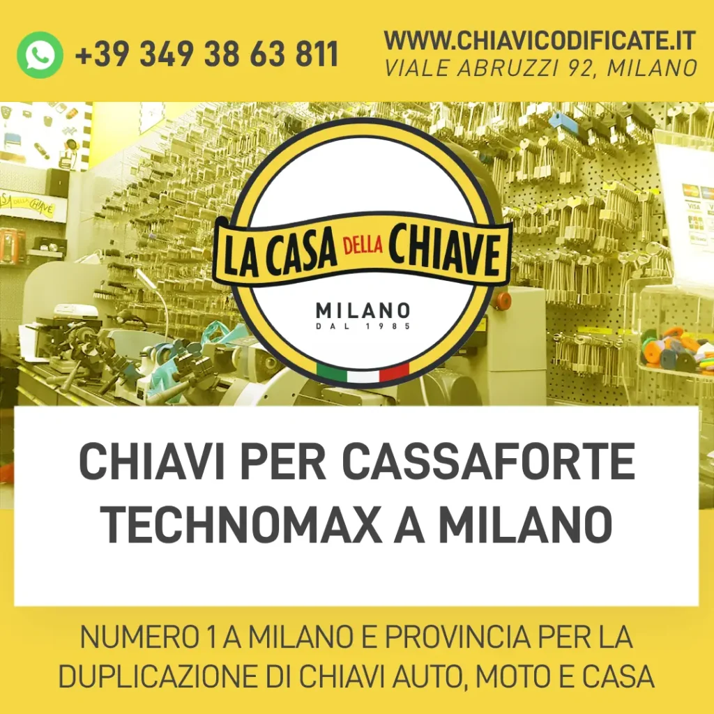 Chiavi per cassaforte Technomax a Milano
