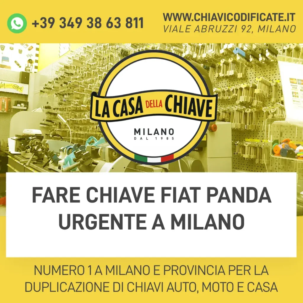 Fare chiave Fiat Panda urgente a Milano