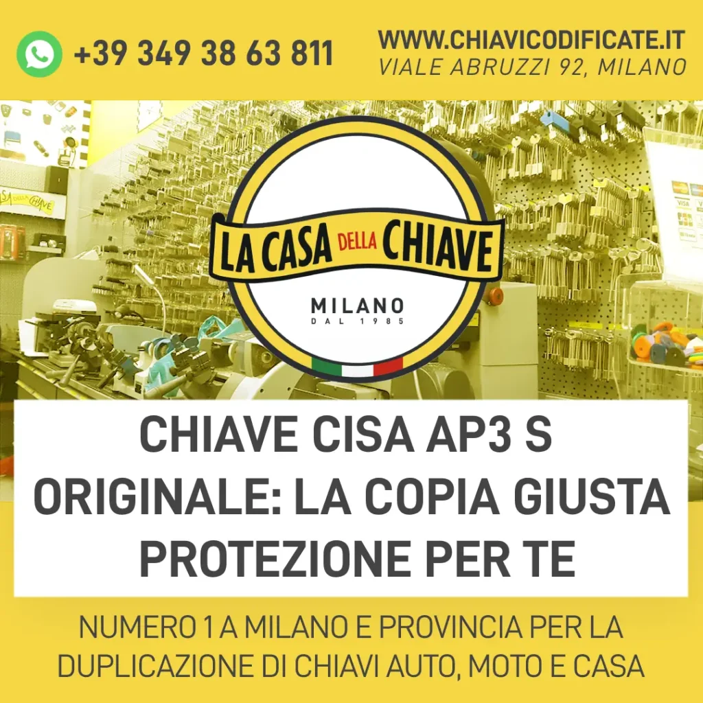 Chiave CISA AP3 S originale: la copia giusta protezione per te