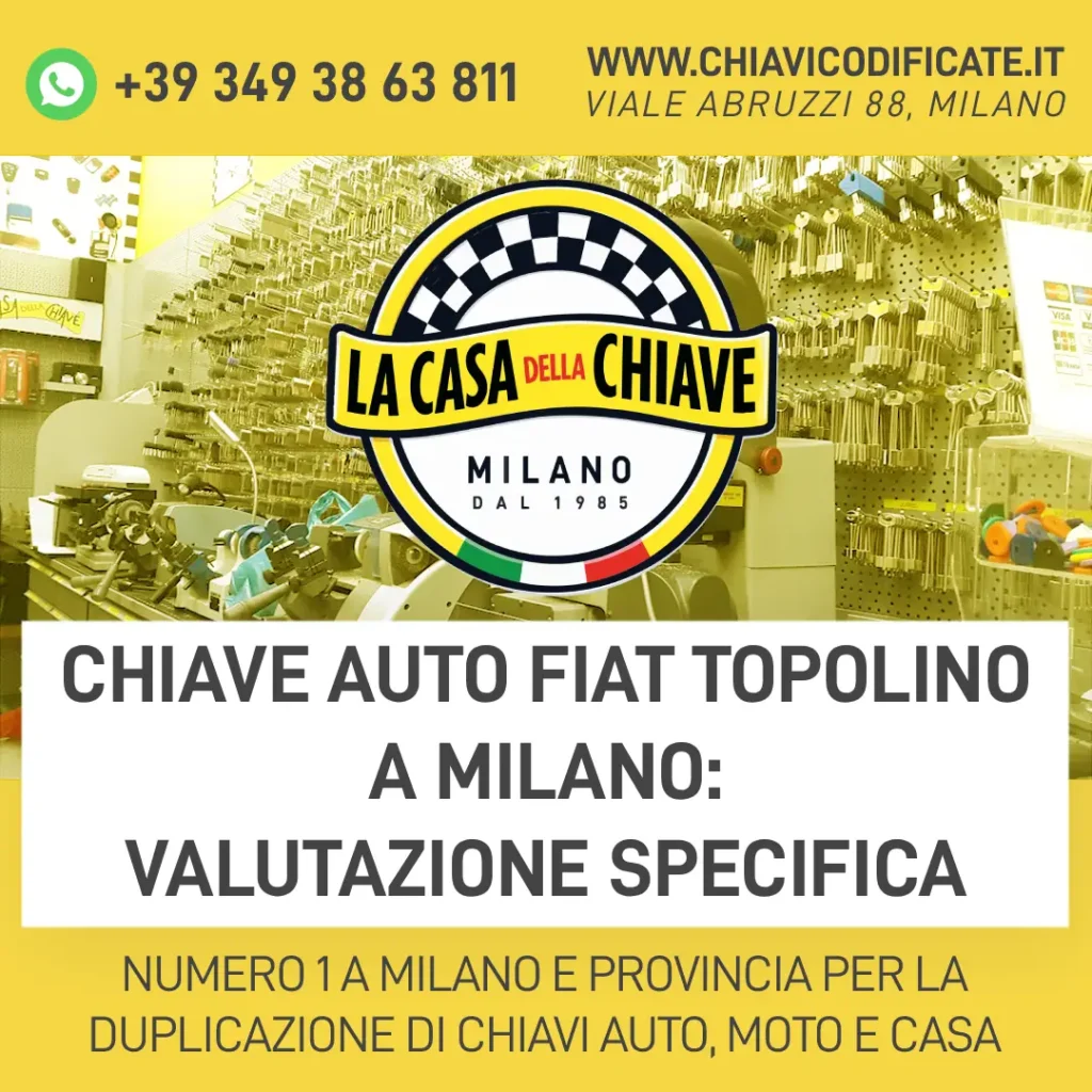 Chiave auto Fiat Topolino a Milano: valutazione specifica