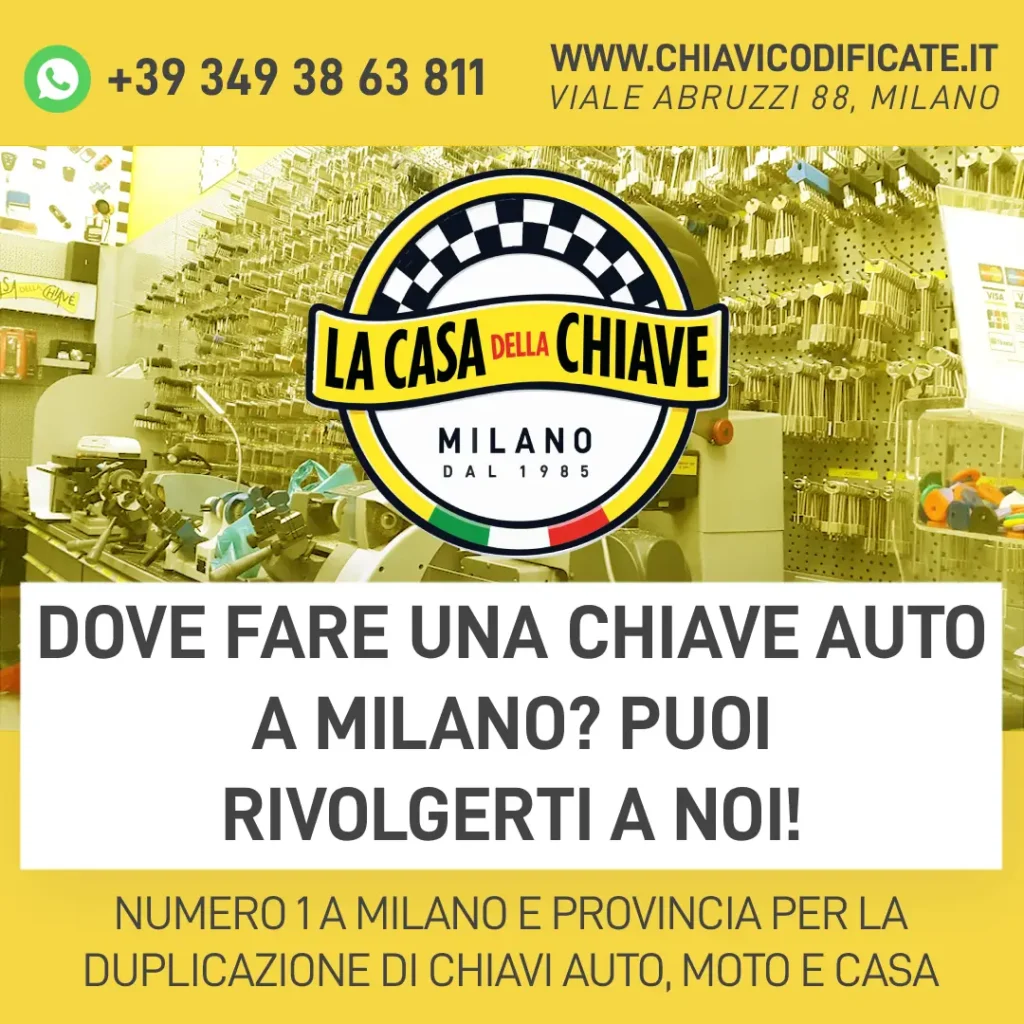 Dove fare una chiave auto a Milano? Puoi rivolgerti a noi!