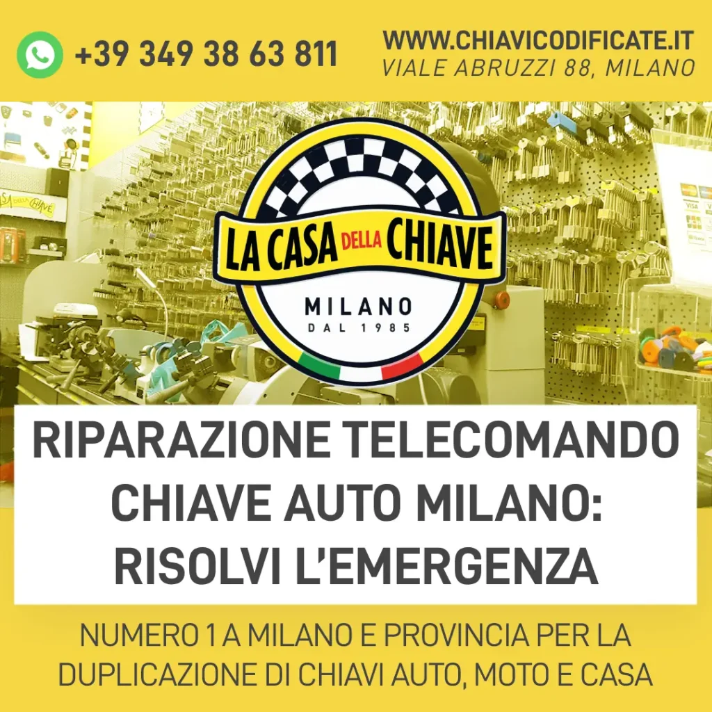Riparazione telecomando chiave auto Milano: risolvi l’emergenza