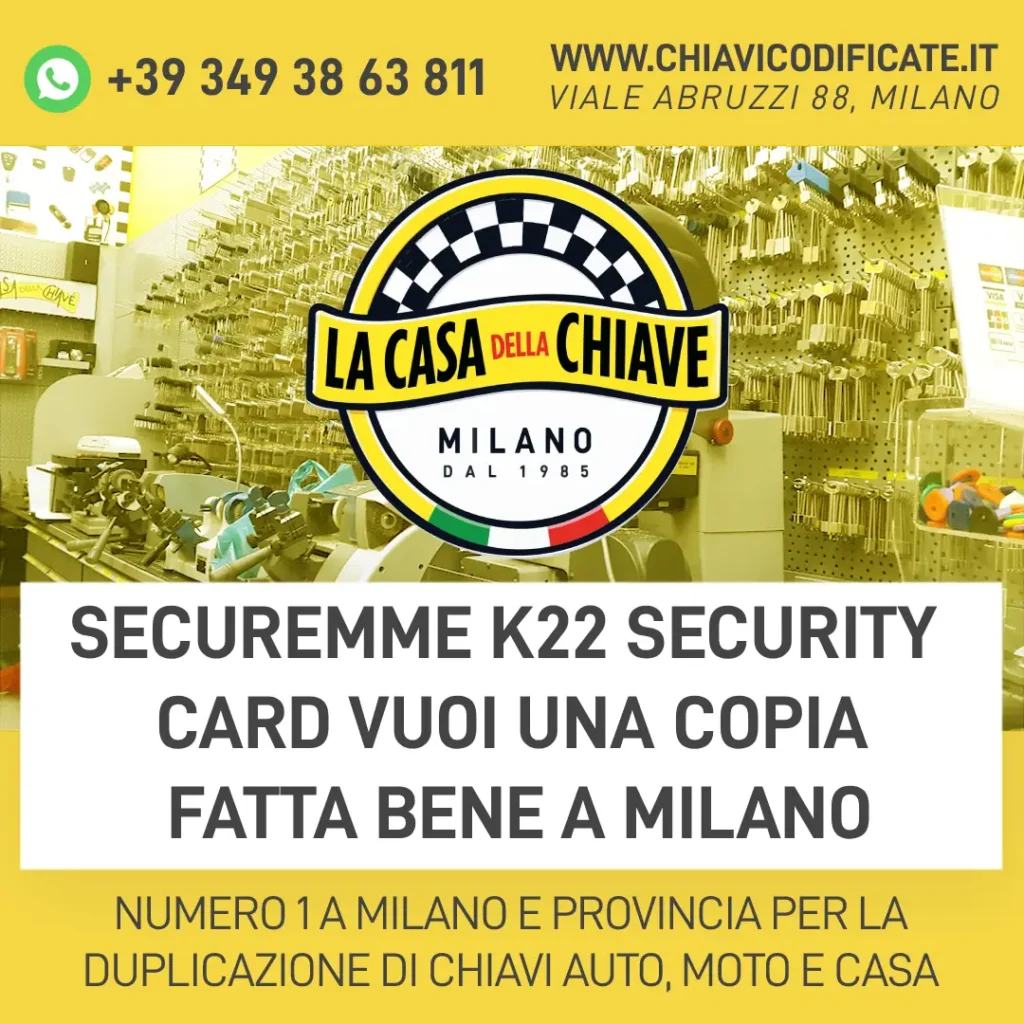 Securemme K22 Security Card: vuoi una copia fatta bene a Milano