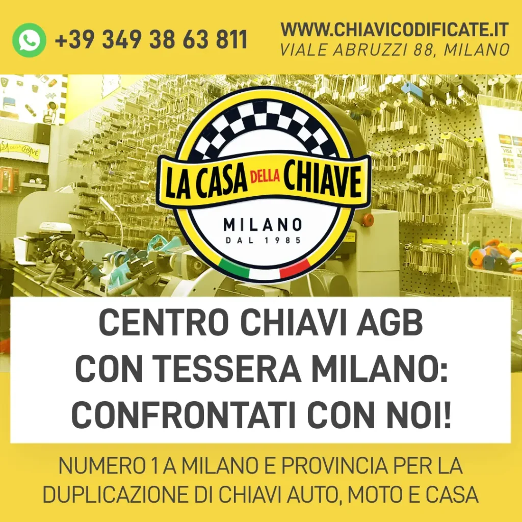 Centro chiavi AGB con tessera Milano: confrontati con noi!
