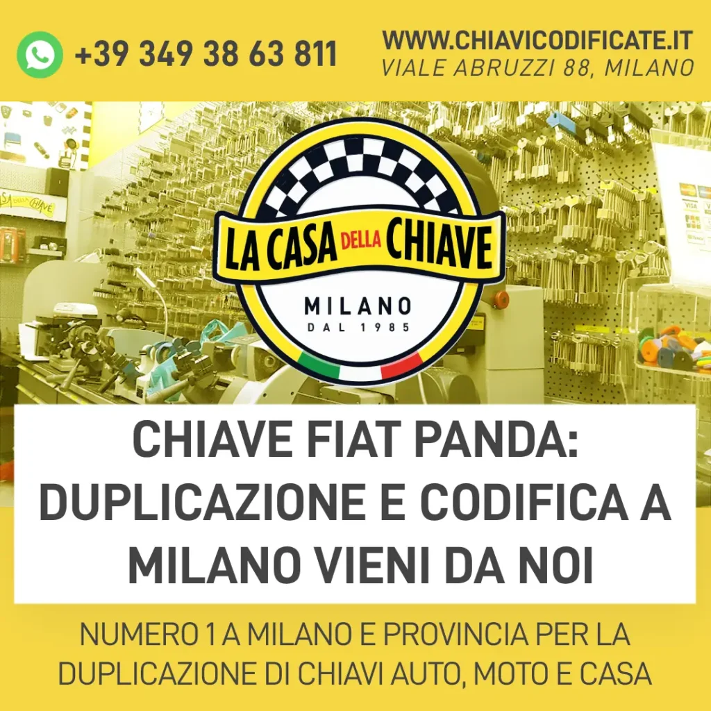 Chiave Fiat Panda: Duplicazione e Codifica a Milano vieni da noi