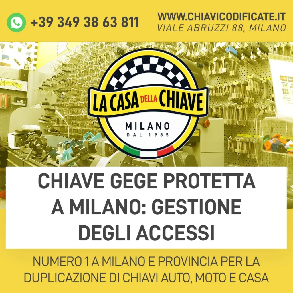 Chiave GeGe protetta a Milano: gestione degli accessi