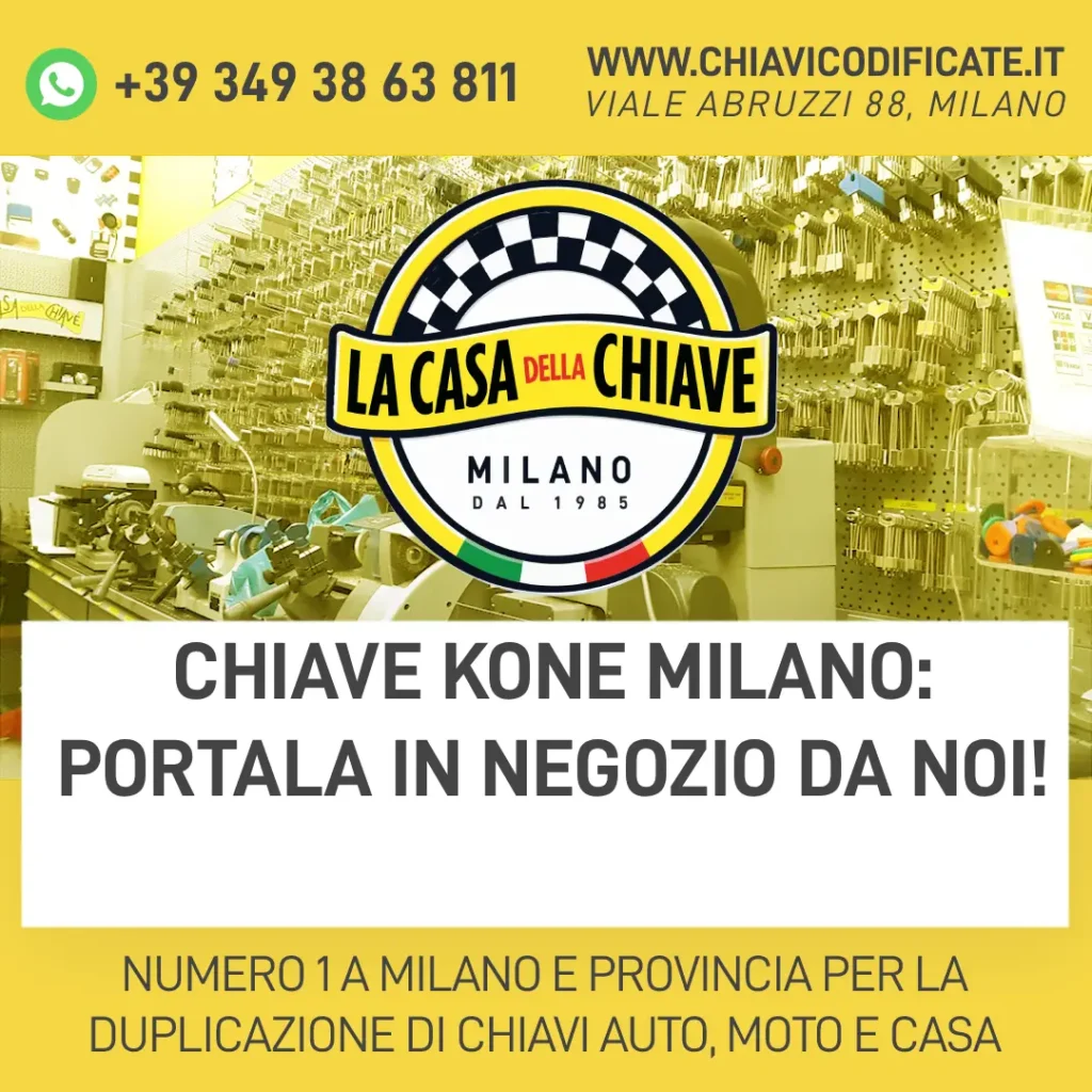 Chiave KONE Milano: portala in negozio da noi!