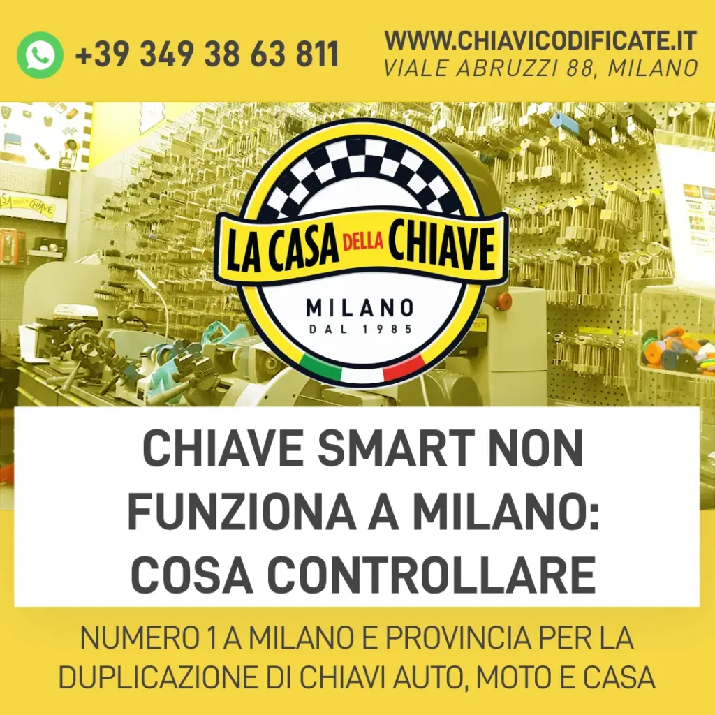 Chiave Smart non funziona a Milano: cosa controllare