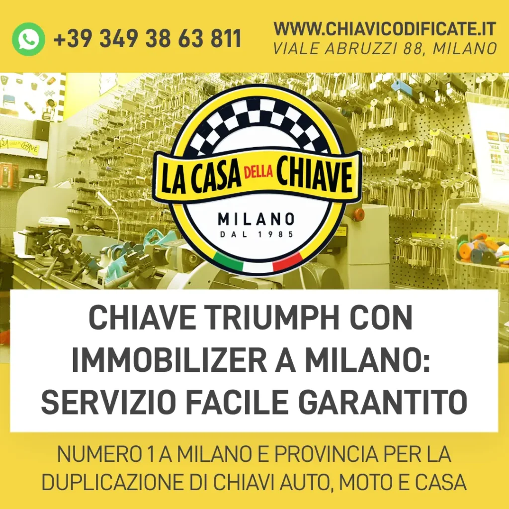 Chiave Triumph con Immobilizer a Milano: Servizio Facile Garantito
