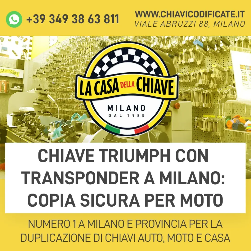 Chiave Triumph con Transponder a Milano: Copia Sicura per Moto